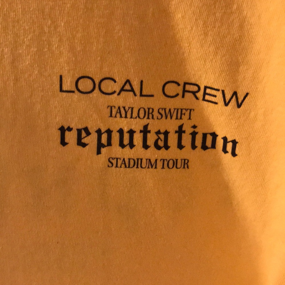 Taylor swift Reputation tour crew shirt.